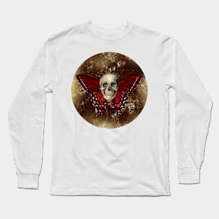 Gothic Butterfly Skull Long Sleeve T-Shirt